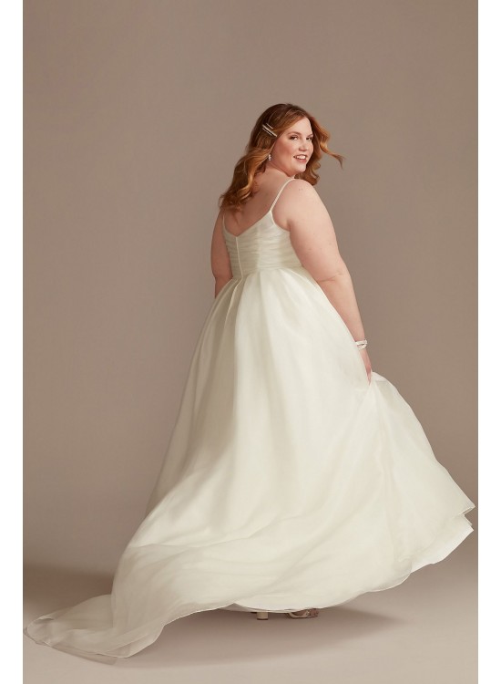 Pleated A-Line Plus Size Wedding Dress with Slit DB Studio 9WG4029