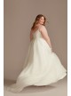 Pleated A-Line Plus Size Wedding Dress with Slit DB Studio 9WG4029