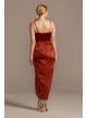 Pleated Bodice Spaghetti Strap Satin Tulip Dress DB Studio DS270104