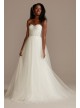 Pleated Bodice Tulle Strapless Tall Wedding Dress DB Studio 4XLWG4039