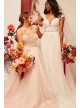 Pleated Bodice Tulle Tall Plus Size Wedding Dress DB Studio 4XL9WG4039