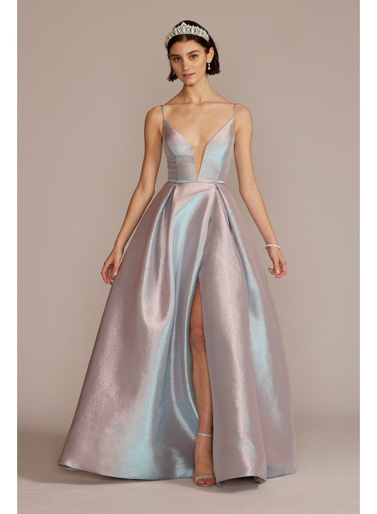 Pleated Iridescent Ball Gown Jules and Cleo WBM2885V2