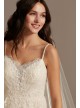 Pleated Lace Wedding Dress with Caged Tulle Skirt Melissa Sweet MS251229