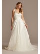 Pleated Satin Asymmetric Tulle Hem Wedding Dress  WG4006