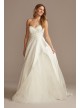 Pleated Satin Asymmetric Tulle Hem Wedding Dress  WG4006