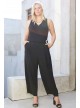 Pleated Surplice Plus Size Jumpsuit with Buckle Karen Kane 1L46134W