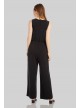 Pleated Surplice Sleeveless Jumpsuit with Buckle Karen Kane 1L46134