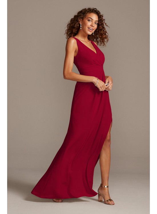 Pleated Tank Stretch Crepe Bridesmaid Dress  F20104