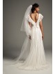 Pleated Tulle Flutter-Back Sheath Wedding Dress  VW351448