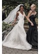 Pleated Tulle Flutter-Back Sheath Wedding Dress  VW351448