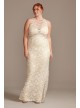 Plunge Illusion Chantilly Plus Size Wedding Dress Melissa Sweet 8MS251214