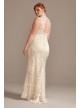 Plunge Illusion Chantilly Plus Size Wedding Dress Melissa Sweet 8MS251214