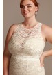 Plunge Illusion Chantilly Plus Size Wedding Dress Melissa Sweet 8MS251214