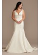 Plunge Mermaid Satin Wedding Dress with Buttons DB Studio WG4016