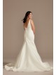 Plunge Mermaid Satin Wedding Dress with Buttons DB Studio WG4016