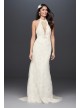 Plunge Neckline Lace Halter Wedding Dress  SWG825