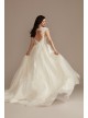 Plunging Cap Sleeve Open Back Tulle Wedding Dress  CWG901