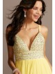 Plunging Chiffon Gown with Embellished Bodice Speechless X36835CA7