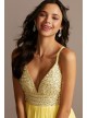 Plunging Chiffon Gown with Embellished Bodice Speechless X36835CA7