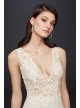 Plunging Illusion Bodice Lace Wedding Dress  SWG772