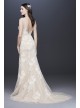 Plunging Lace Wedding Gown with Floral Applique Melissa Sweet MS251200