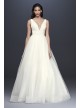 Plunging Sequin Tulle Ball Gown Wedding Dress  SV821