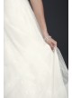 Plunging Sequin Tulle Petite Wedding Dress  7SV821