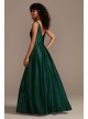 Plunging-V Gown with Crystal Embellished Pockets Blondie Nites 2298BN