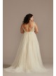 Plunging-V Illusion Beaded Plus Size Wedding Dress  9LBSWG837