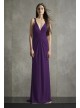 Plunging-V Jersey Satin Trim Bridesmaid Dress  VW360514