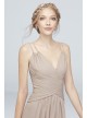 Plunging V-Neck Crinkle Chiffon Bridesmaid Dress  F19837