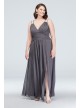 Plunging V-Neck Crinkle Chiffon Bridesmaid Dress  F19837