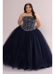 Plus Beaded and Satin Tulle Strapless Quince Dress Fifteen Roses 8FR2109