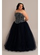 Plus Beaded and Satin Tulle Strapless Quince Dress Fifteen Roses 8FR2109