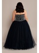 Plus Beaded and Satin Tulle Strapless Quince Dress Fifteen Roses 8FR2109