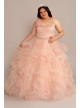 Plus Convertible Ruffle Tulle Quince Dress Fifteen Roses 8FR2101