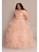 Plus Convertible Ruffle Tulle Quince Dress Fifteen Roses 8FR2101