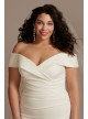 Plus Crepe Off-the-Shoulder Sheath Wedding Dress DB Studio 9WG4033