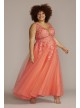 Plus Illusion Tulle Ball Gown with Beaded Lace Jules and Cleo WBM2844W