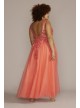 Plus Illusion Tulle Ball Gown with Beaded Lace Jules and Cleo WBM2844W