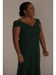 Plus Off-the-Shoulder Ruched Crepe Mermaid Dress Oleg Cassini WBM2427V4W