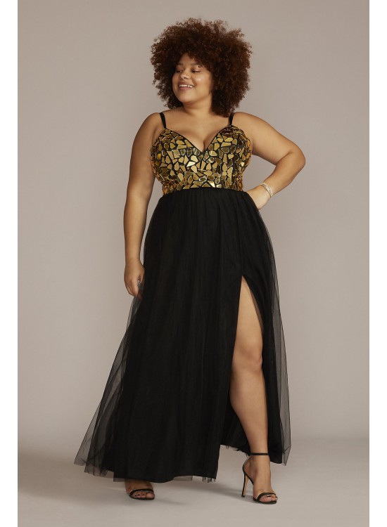 Plus Size A-Line Dress with Mosaic Bodice Jules and Cleo WBM2835W