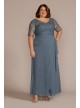 Plus Size Chiffon and Lace Empire Waist Gown Oleg Cassini WBM2813W