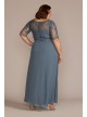 Plus Size Chiffon and Lace Empire Waist Gown Oleg Cassini WBM2813W