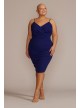 Plus Size Crepe Ruched Spaghetti Strap Midi Dress DB Studio D39NY22400W