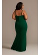 Plus Size Crepe Spaghetti Strap Gown with Ruching Emerald Sundae ABFP3405600