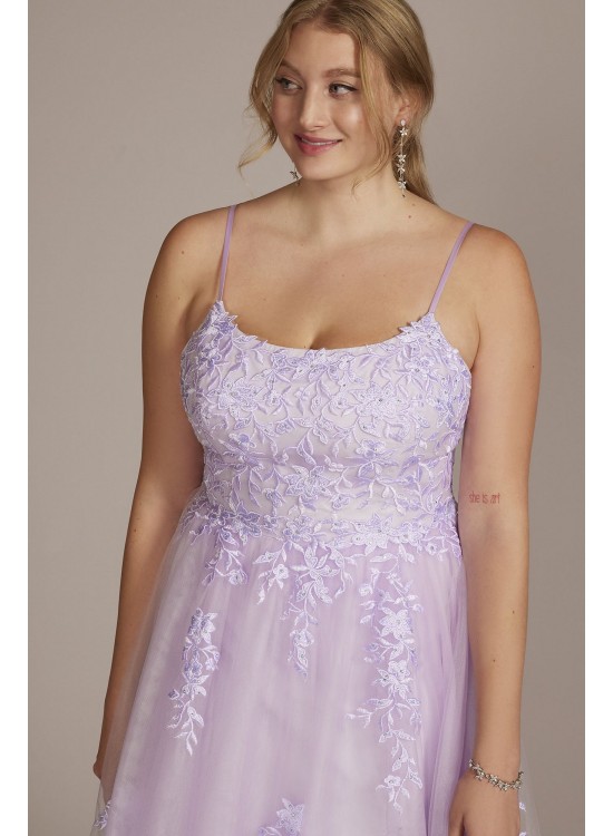 Plus Size Embroidered Lace Tulle A-Line Dress Jules and Cleo WBM2780W