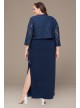 Plus Size Empire Waist Lace Dress with Open Jacket Alex Evenings 84122475