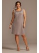 Plus Size Jersey Dress and Sheer Sleeve Jacket Set  5394W