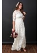 Plus Size Lace Illusion Wedding Gown Kiyonna 14130904DB